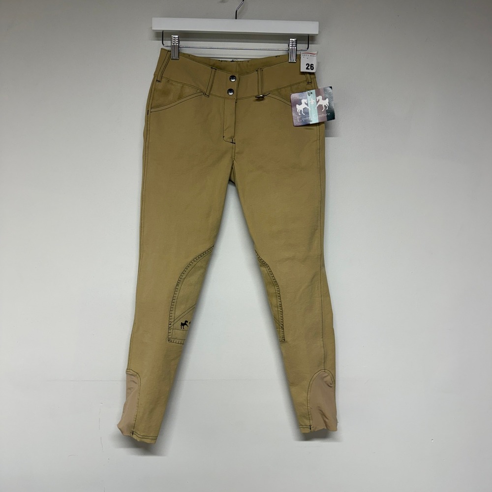 Equine Couture Size 26 Womens Sportif Natasha Knee Patch Riding Breeches Tan